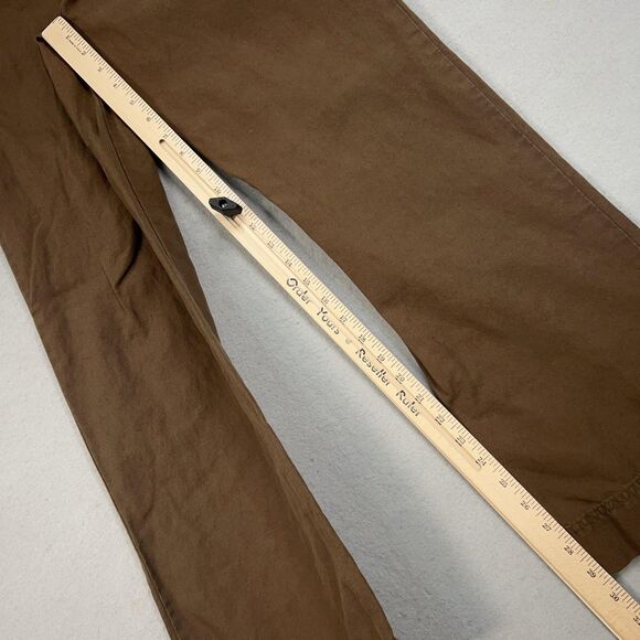 Eddie Bauer Pants Womens 2 Brown Khaki Linen Blend Wide Leg Chino Outdoors - Picture 12 of 15
